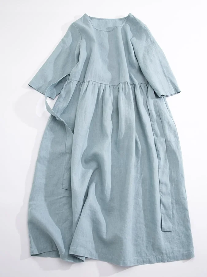 Minimalist Waistband Waist Up And Belly Covering Dress