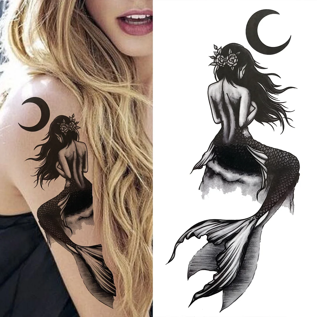 3D Machinery Temporary Tattoos For Women Men Adult Black Flower Compass Tattoo Sticker Fake Triangle Eye Clock Tatoos Leg Body