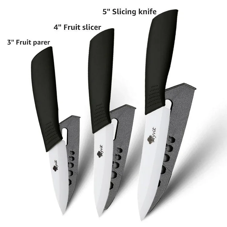 Ceramic Knives Set Kitchen Knives with Stand 3" 4" 5" 6" Peeler Knife Holder Ceramic Knife