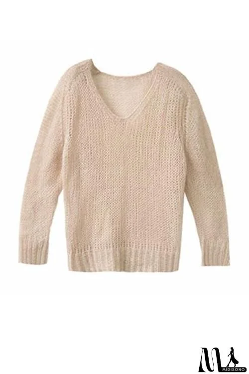 MidiSono - Thin V Neck Sweater