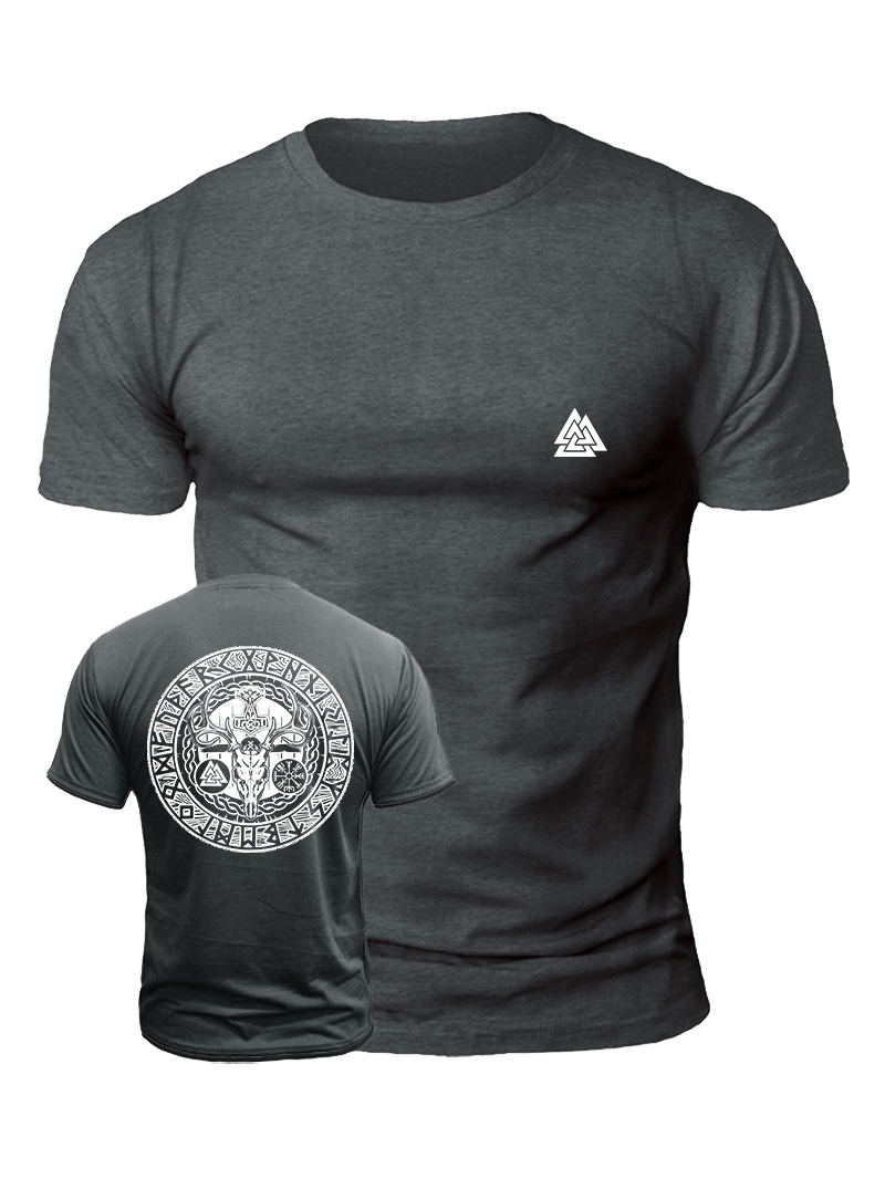 Men's Triangular Symbol Print Casual Short Sleeve T-shirt