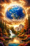 Luxury AB Velvet Diamond Painting Kit - Landscape