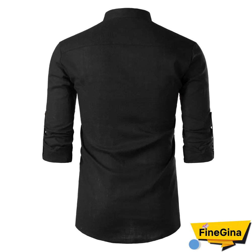 Lapel Neck Button Casual Solid Color Shirt