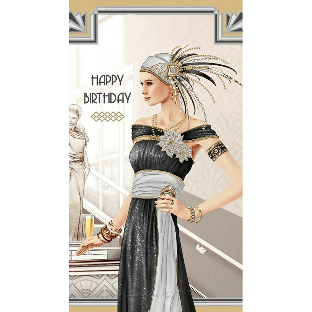

30*50CM - Elegant Lady - Round Drill Diamond Painting, 501 Original