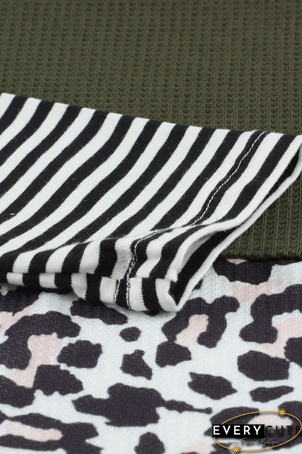 Leopard Splicing Stripes Top
