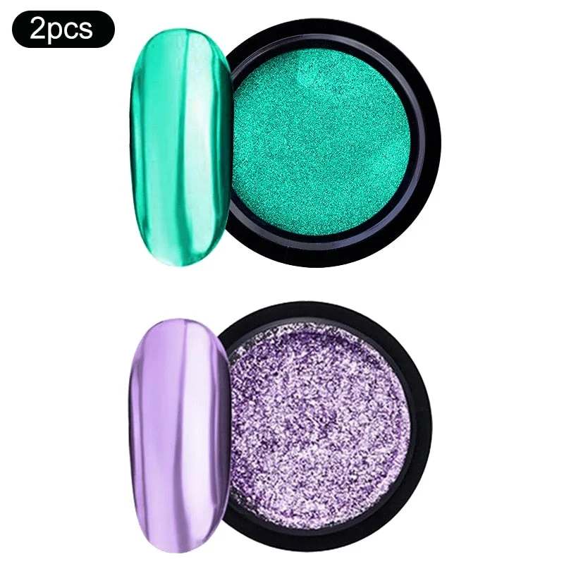 1 Box Rose Sliver Bubble Mirror Powder Metallic Nail Art Glitter iridescent Chrome Dust Sparkling Flakes Pigment Decoration