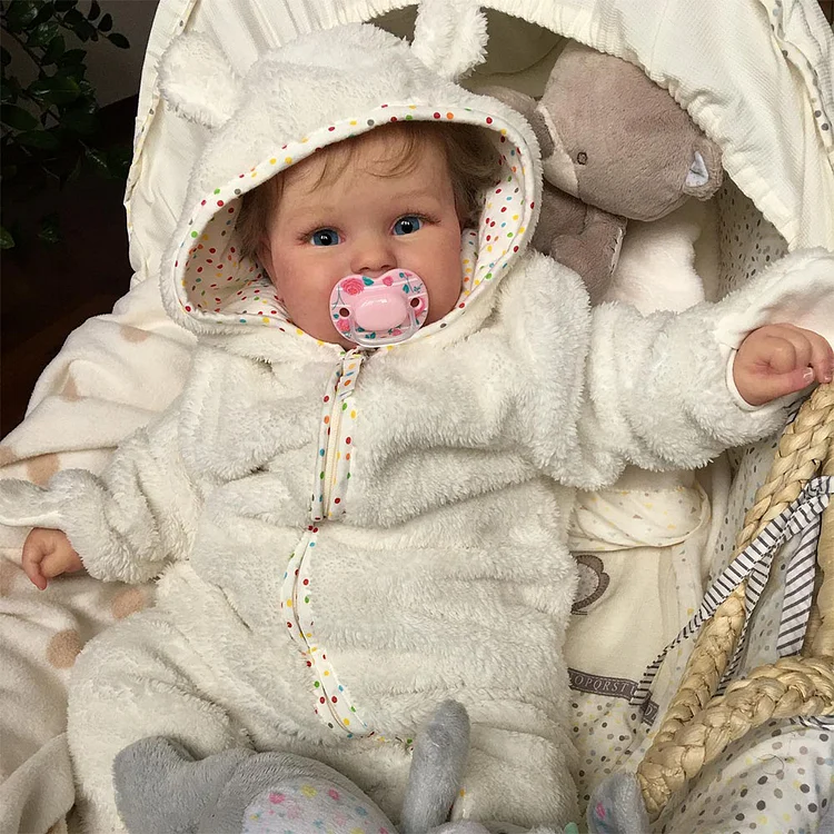  [Heartbeat💖 & Sound🔊] 20" Opened Eyes Handmade Reborn Baby Doll Realistic Reborn Baby Toddlers Girl Qunka with Brown Hair - Reborndollsshop®-Reborndollsshop®