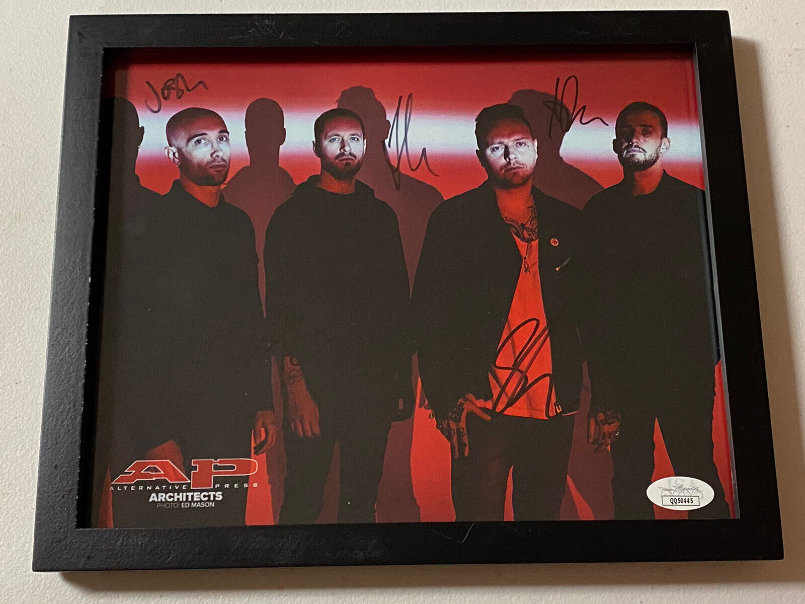 ARCHITECTS BAND AUTOGRAPHED SIGNED FRAMED 8X10 Photo Poster painting JSA COA # QQ50445