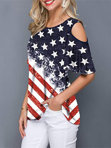 Women Long Sleeve V-neck Graphic Floral Printed Top