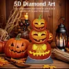 >SALE<2D Flat Wooden Halloween Pumpkin DIY Diamond Painting Desktop Decorations Decor