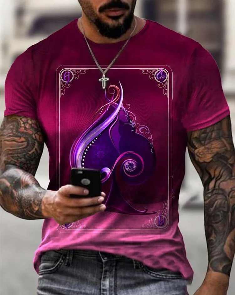 Men's T-Shirt 3D Print Short Sleeve Casual Tops