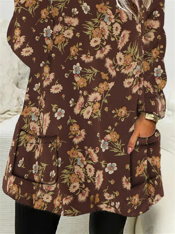 Women Half Sleeve V-neck Solid Color Dress