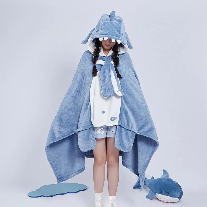 Cute Shark Cloak Sleepwear Pyjamas weebmemes