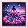 Beach Butterfly Dress Girl - 11CT Stamped Cross Stitch - 45*45cm
