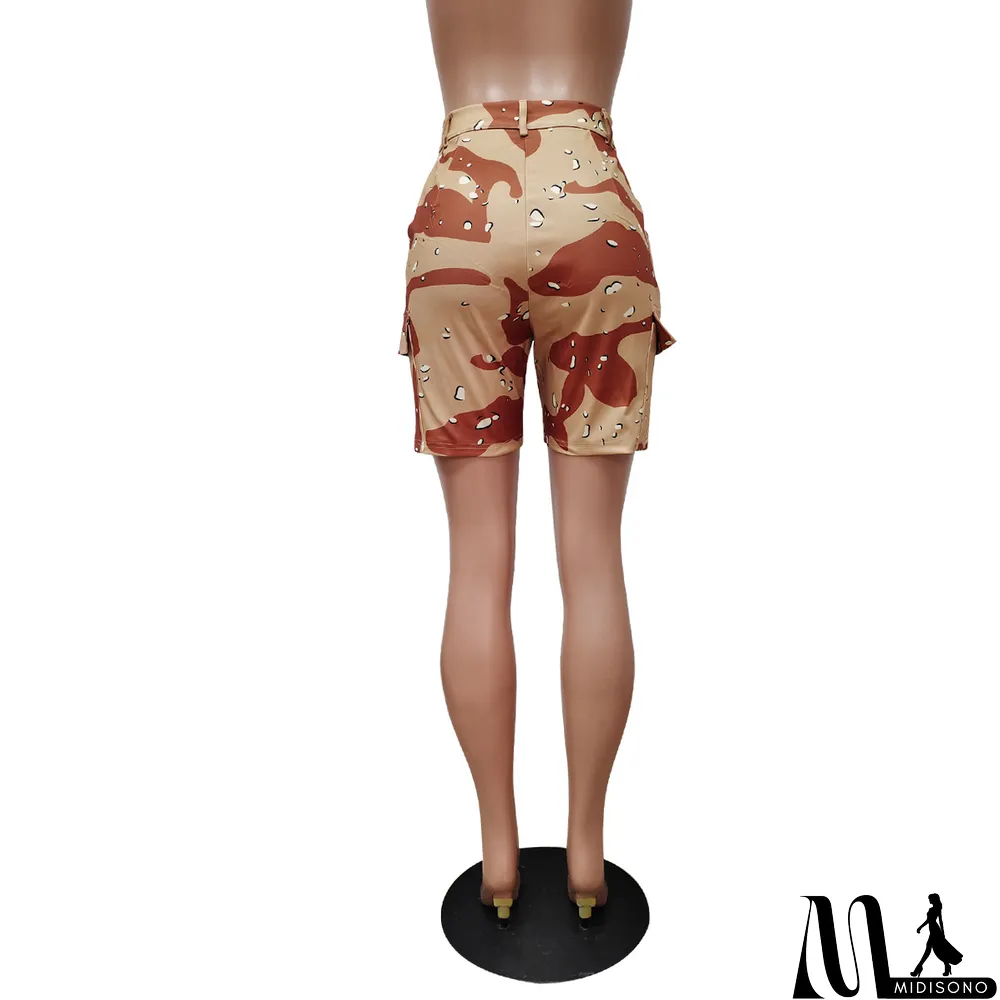 MidiSono - Summer Women's Camo Cargo Shorts