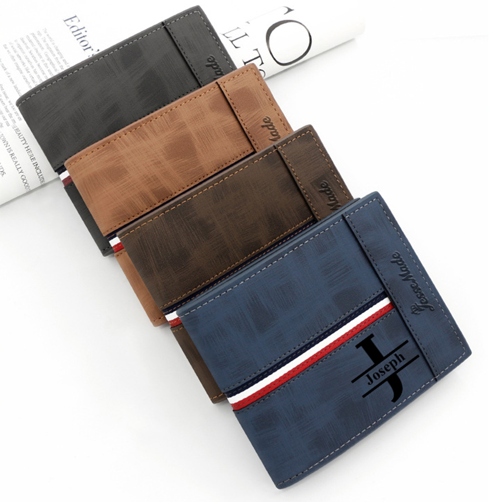 Portefeuille Classique 1 Prénom et Lettre Personnalisés avec Photo Porte-Monnaie Carte