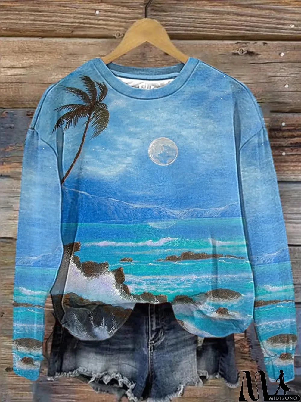 MidiSono - Women's Maui Strong Wildfire Relief Print Casual Sweatshirt