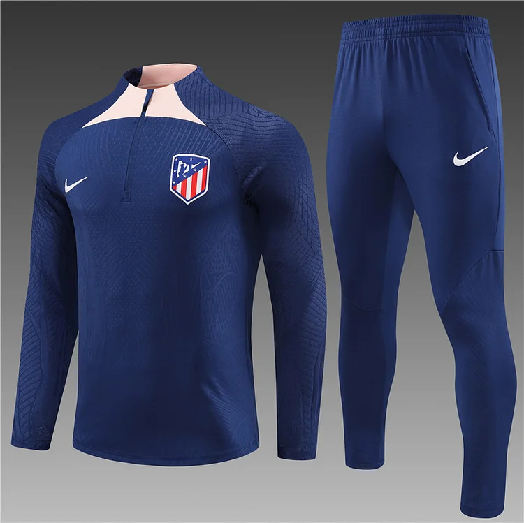 2023-24 Atletico Madrid Royal Blue Half-Drawn Training Jersey