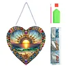 (US Only)Sunrise 2D Flat DIY Diamond Art Suncatcher Diamond Art Pendant for Home Decor