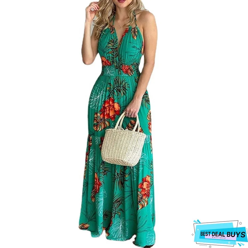 Printed Backless Dress