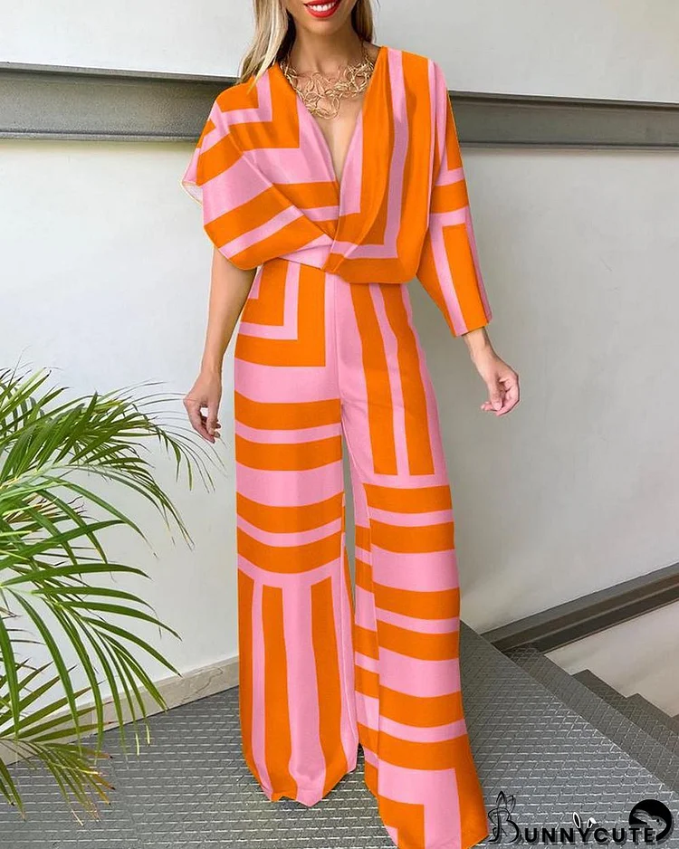 Women Bat Sleeves Cropped Short Sleeve Wide Leg Jumpsuit