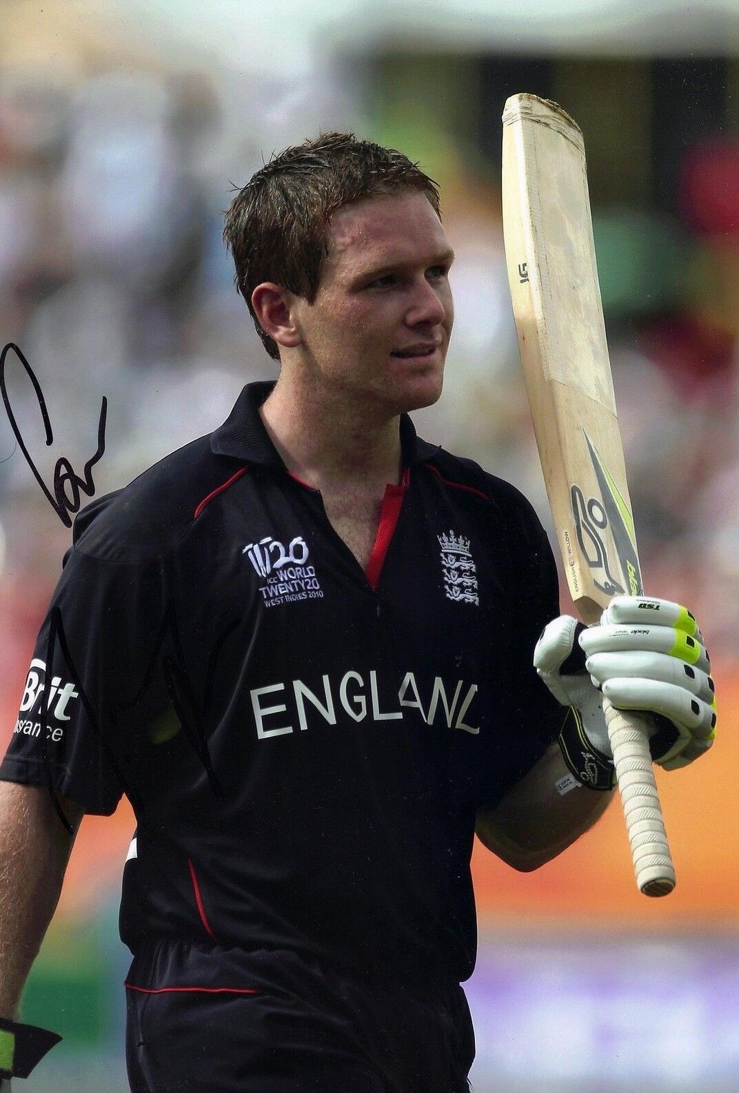 Eoin Morgan Signed 12X8 Photo Poster painting England Cricket Legend AFTAL COA (2630)