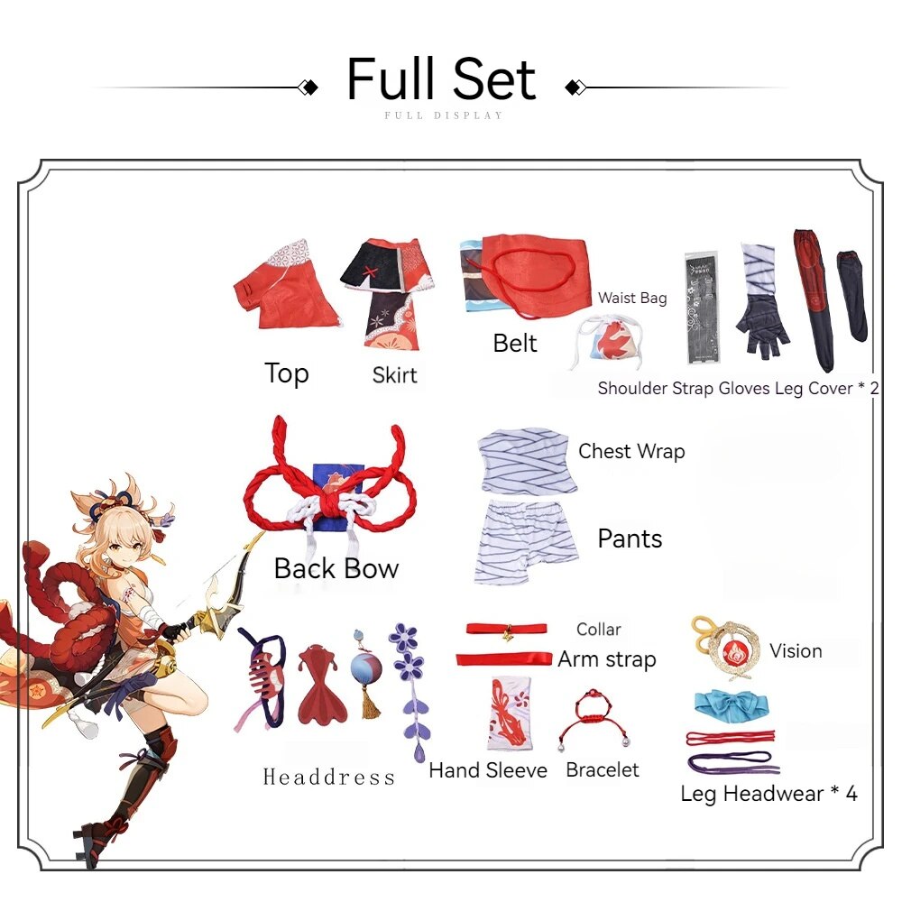[Wetrose] Yoimiya Genshin Impact Cosplay Costume Original Classic Ёимия Wig Full Set