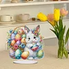 (US Only)Acrylic 2D Flat Print DIY Easter Egg Rabbit 5D DIY Diamond Art Tabletop Decor