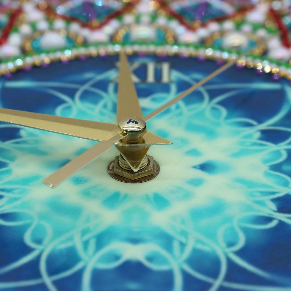 DIY Full Drill Special Shape Diamond Painting Datura Clock Cross Stitch