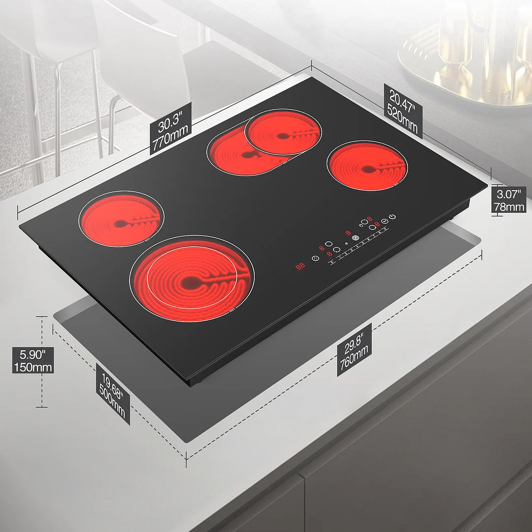 Tanke At adskille kamera VBGK Electric cooktop 30 inch,Electric Stove burner,Built-in and Countertop  Electric Stove Top, LED