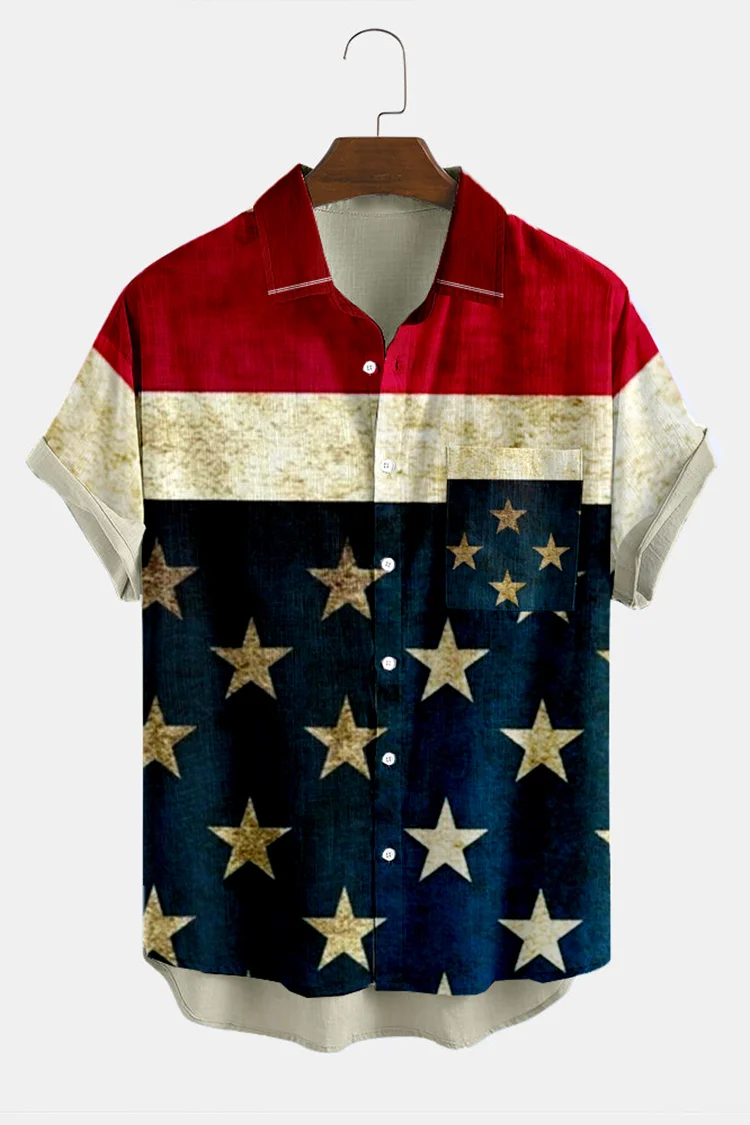 Fashion American Flag Casual Shirt