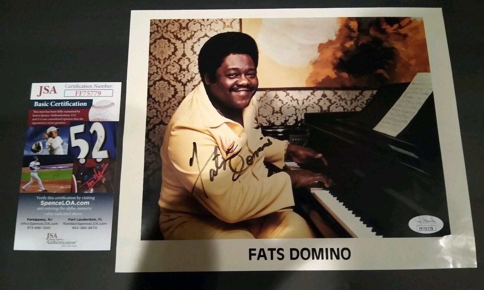 FATS DOMINO SIGNED 8x10 Photo Poster painting AUTOGRAPH JSA Jazz legend