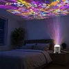 Dynamic Rotating LED Ocean Light Projector Dimmable Brightness & Flexible Stable Base Design Night Light Projector USB Powered & Versatile for Kids Bedroom Decoration