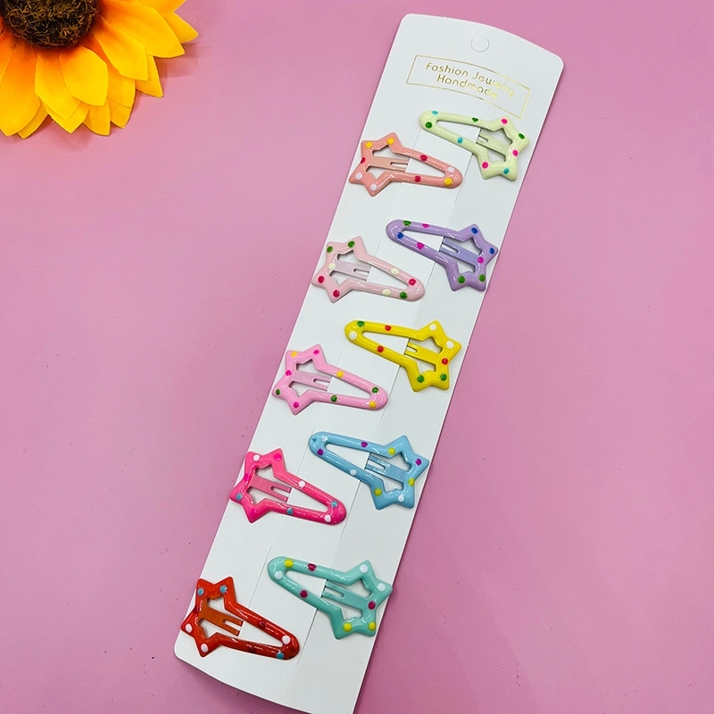 Sweet BB Clip Cream Color Broken Hair Headdress Oil Drop Cute Hair Clip Children’s Bangs Paint Edge Clip Candy Color