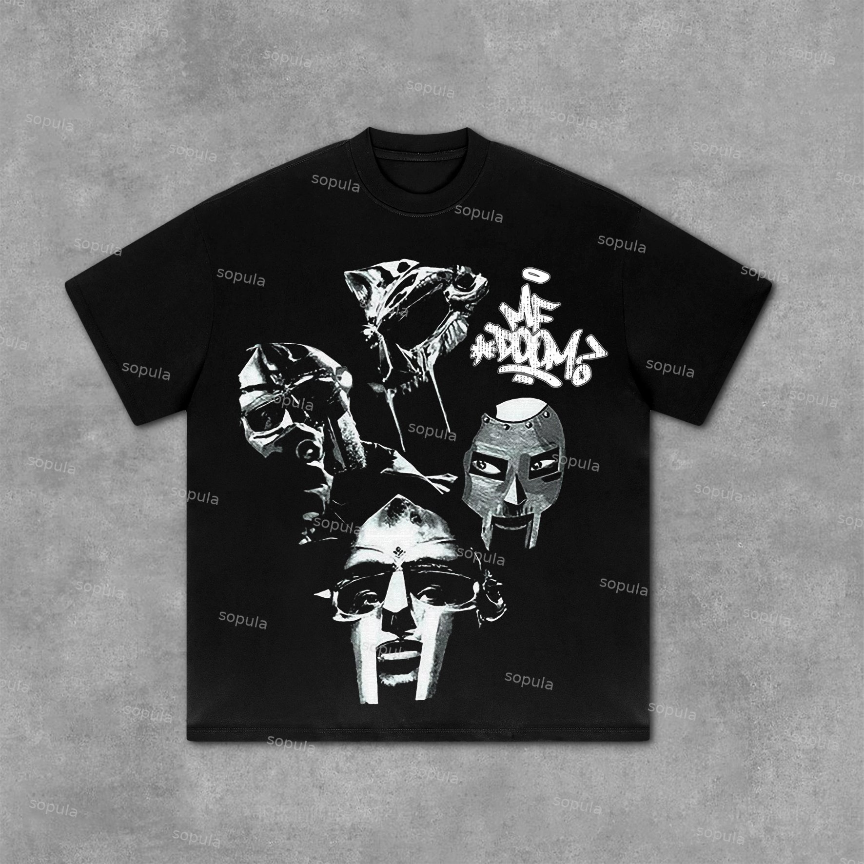 Sopula Vintage The Illest Villain Mf Doom Graphic Print Cotton T-Shirt