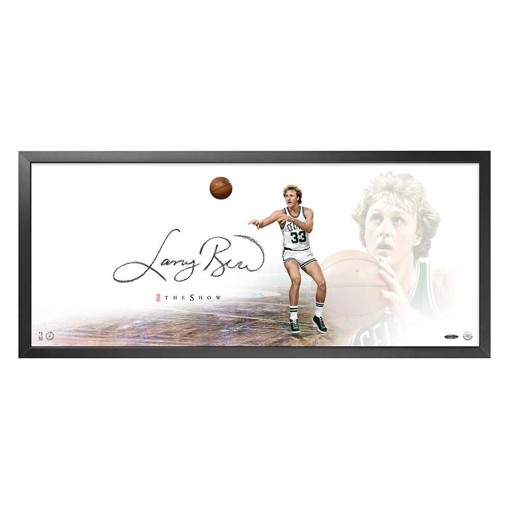 Larry Bird Signed Autograph 20X46 Framed Photo Poster painting The Show The Legend