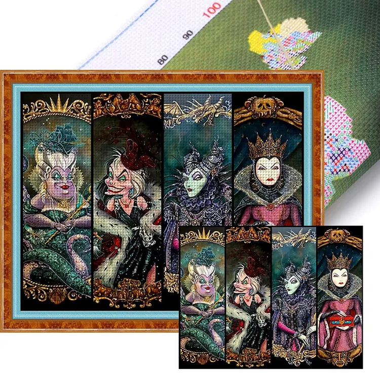 【Yishu Brand】Disney Villains 60*50cm 11CT Stamped Canvas Cross Stitch gbfke