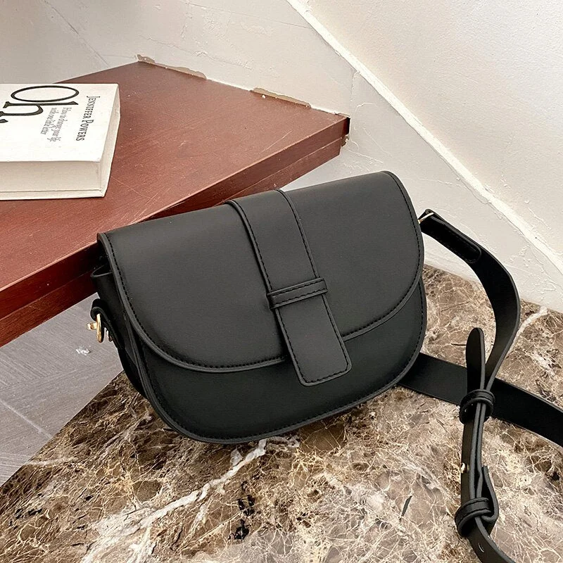 էѧӧܧ Branded Trendy PU Leather Saddle Crossbody Shoulder Bag for Women 2021 Spring and Summer Small Cute Handbags Purses