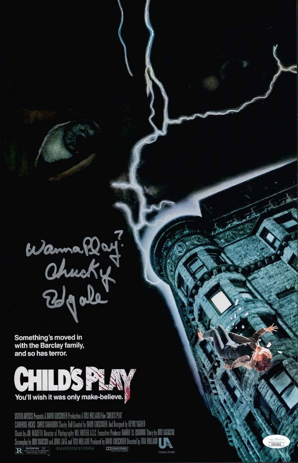 ED GALE Signed CHUCKY 11x17 Photo Poster painting Child's Play In Person Autograph JSA COA Cert