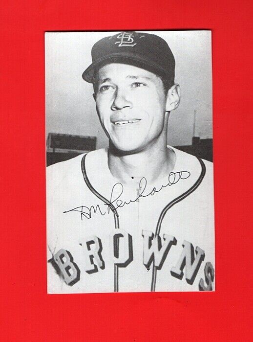 DON LENHARDT -ST LOUIS BROWNS VINTAGE AUTOGRAPHED 3.5 X 5.5/ Photo Poster painting-(d.2014)