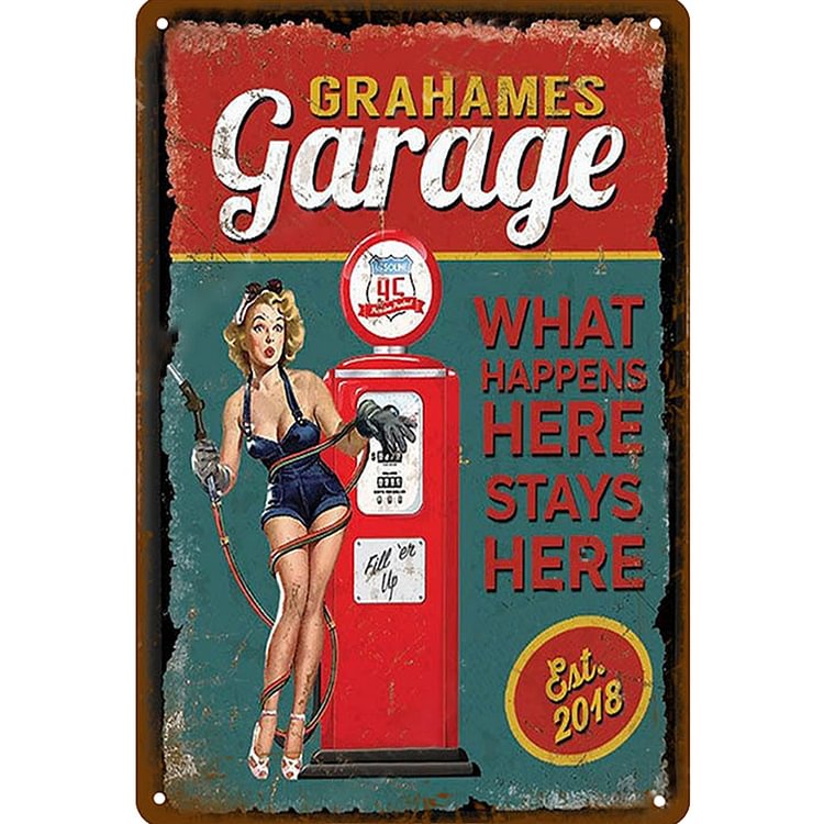 Garage - Enseigne Vintage Métallique/enseignes en bois - 20*30cm/30*40cm