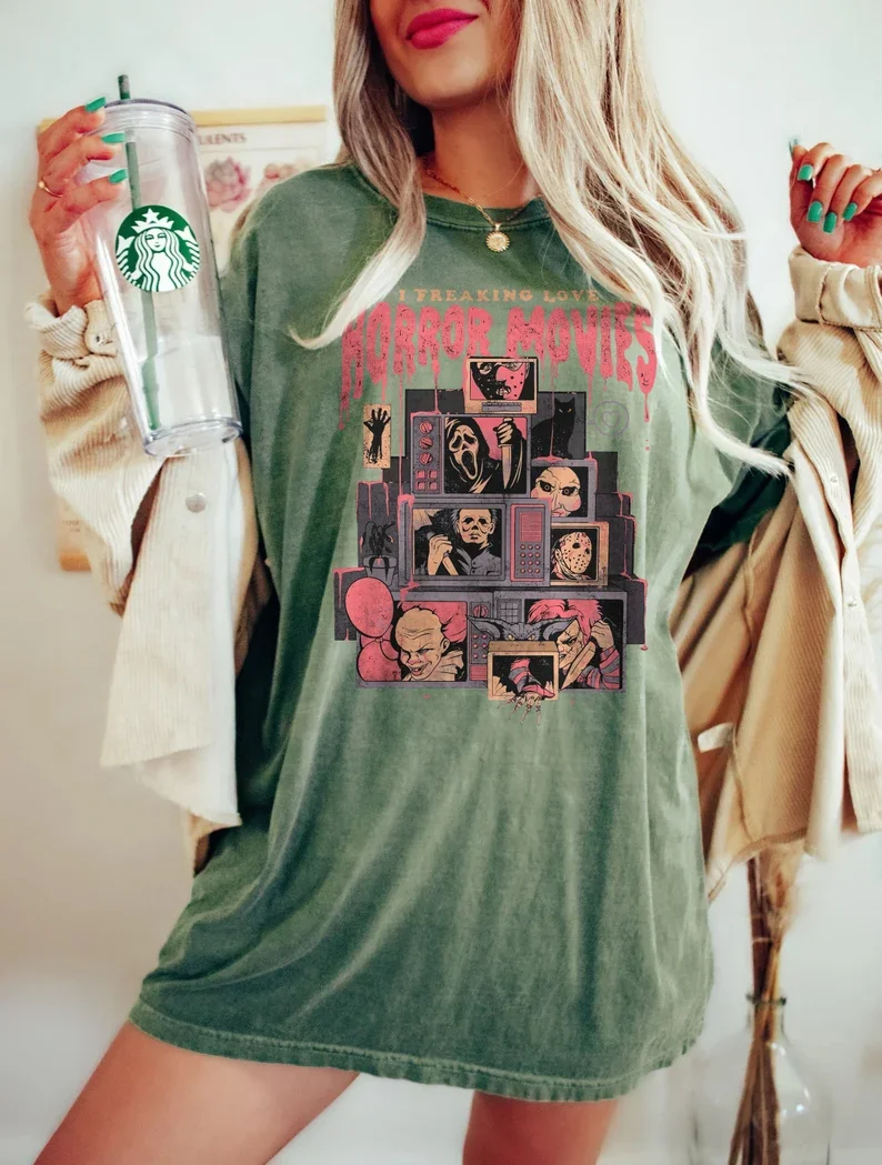 Comfort Colors&reg; Horror Movies Tee, Horror Movie Fan Gift