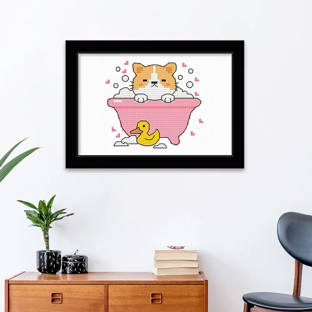 14ct Stamped Cross Stitch - Bath Dog(25*20cm)