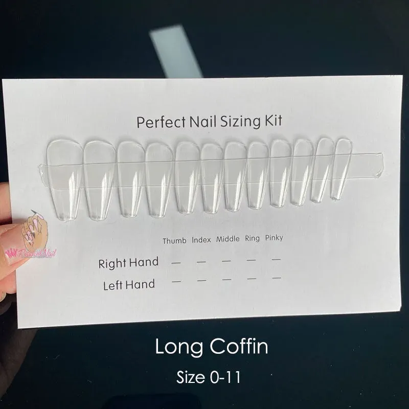 Press On Nail Sizing Kit Sample False Nail Tips Chart Template Card French Manicure Custom Nails Supply-Nail Inspo