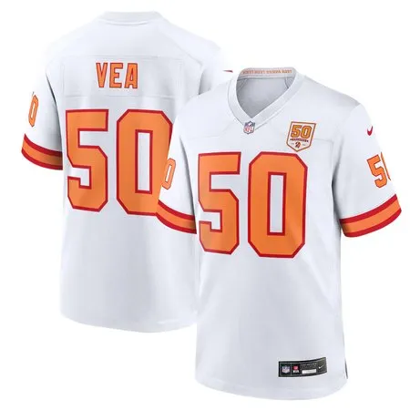 Youth '76 Tampa Bay Buccaneers #50 Vita Vea  White 50th Season Game Jersey