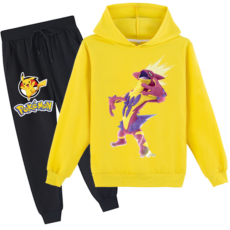 Mayoulove Pokémon Hoodie and Pants Set for Kids - Catch 'Em All with Pikachu and Friends! Warm and Comfortable, Perfect for Little Pokémon Trainers - Available in Multiple Sizes and Colors.-Mayoulove