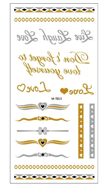 1sheet Indian Arabic body art women metallic temporary Mandala Flash Tattoos necklace sticker gold lace tatoo tatuagem maquiagem