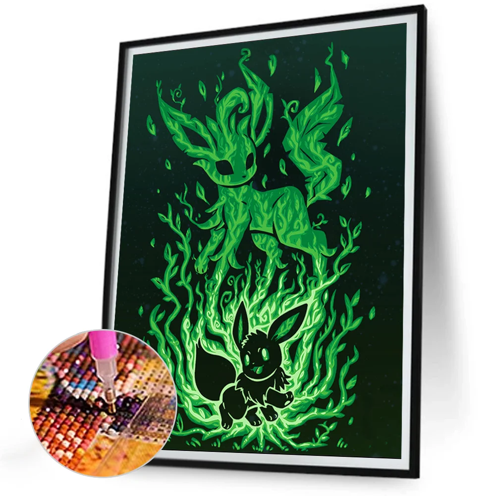Diamond Painting - Full Round Drill - Silhouette Pokémon(Canvas|30*40cm)