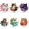 6Pcs Acryl Frühling Geschenkbox Katze - 5d DIY Handwerk Aufkleber Magnet