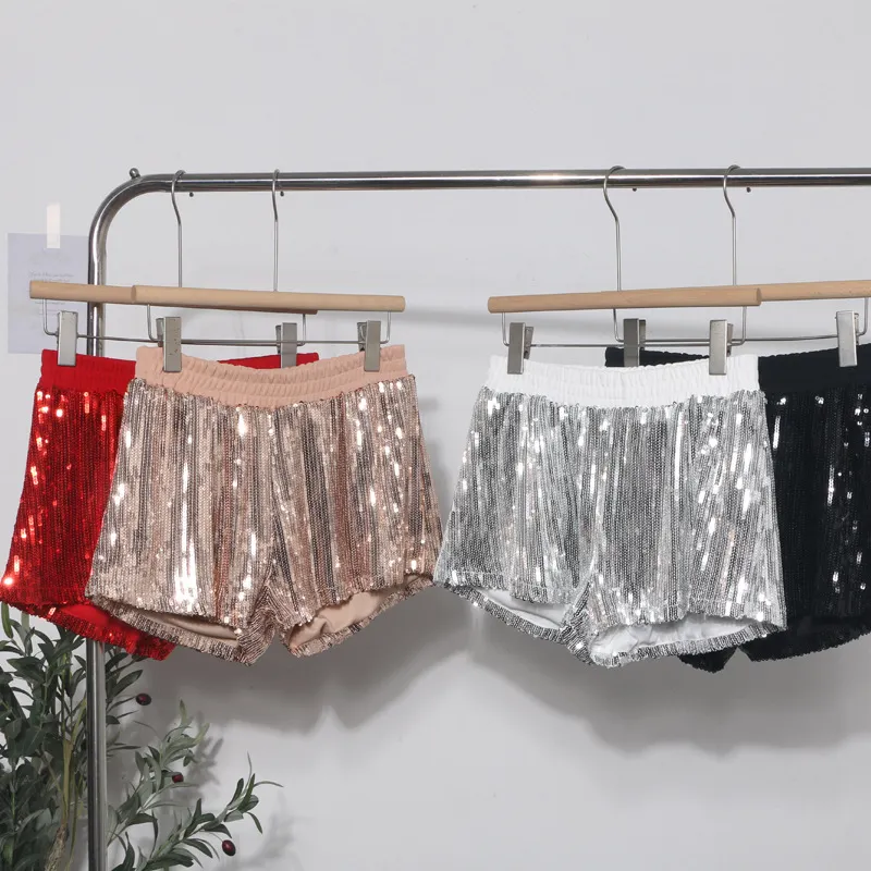 Nigikala Nigikala Shooting Babes Shiny Shiny Splicing Loose Waist Shorts Design Feel Thin Broad Leg Hot Pants 9053